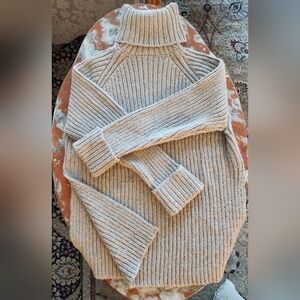 Zara Oversize Cream Turtleneck Sweater